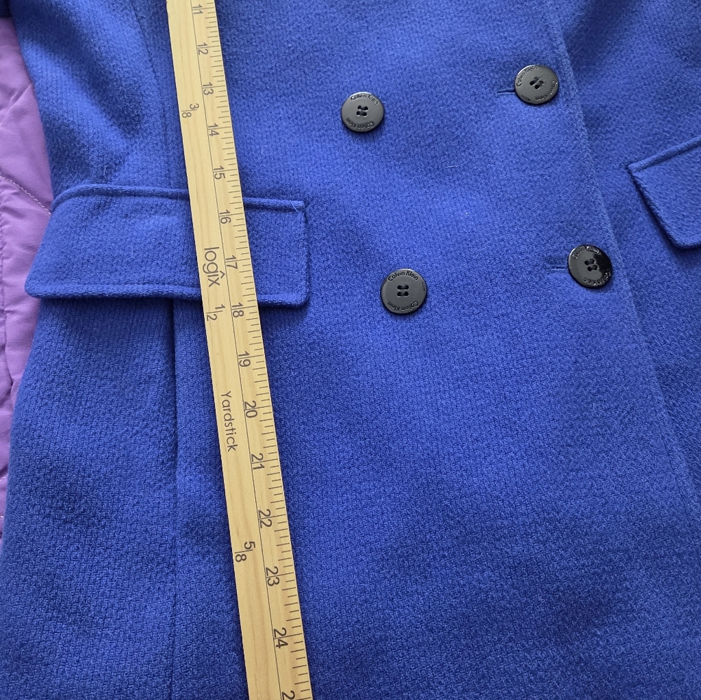 Calvin Klein Wool Coat Women ,Royal Blue Wool Blend Sz 8. - Picture 14 of 16